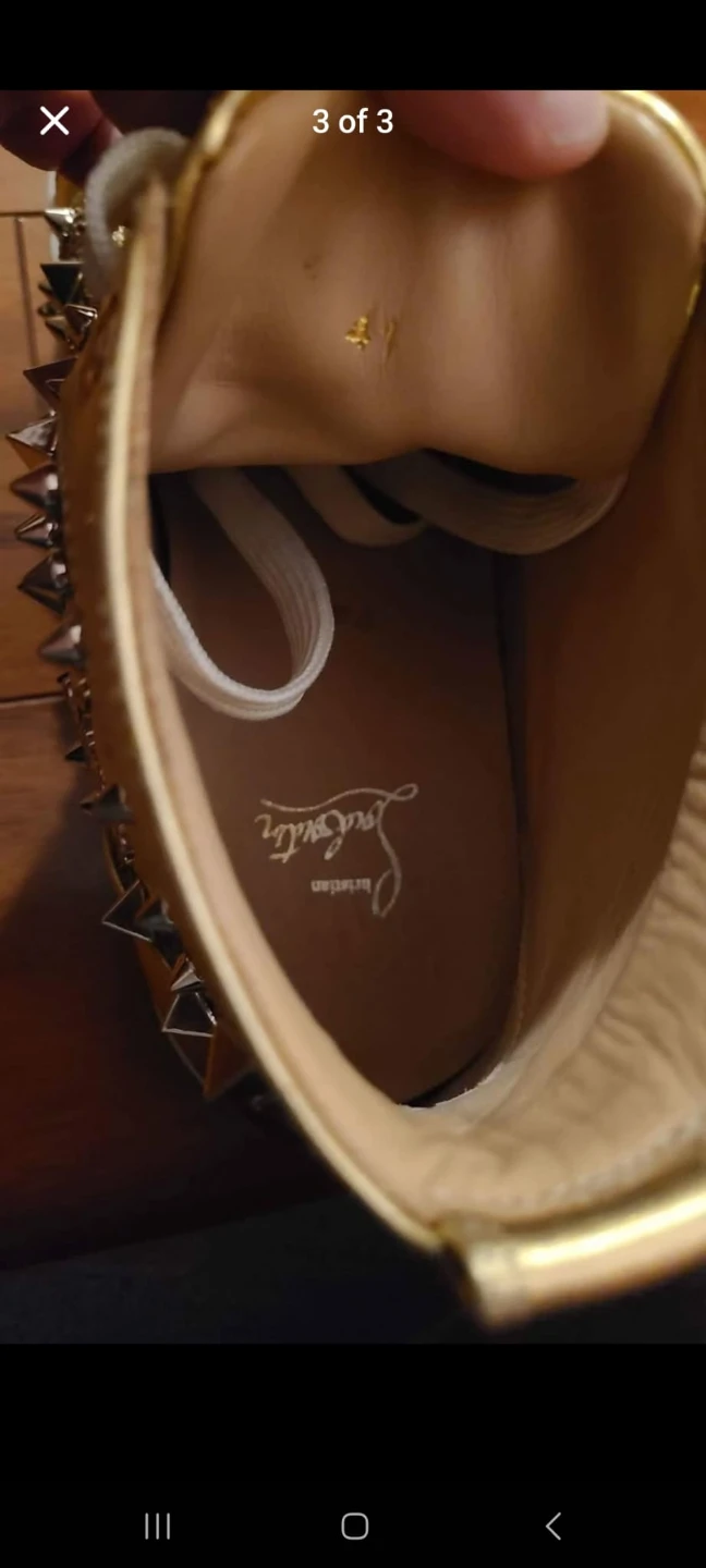 Christian Louboutin Gold Spiked Sneakers 🏆 - photo 3