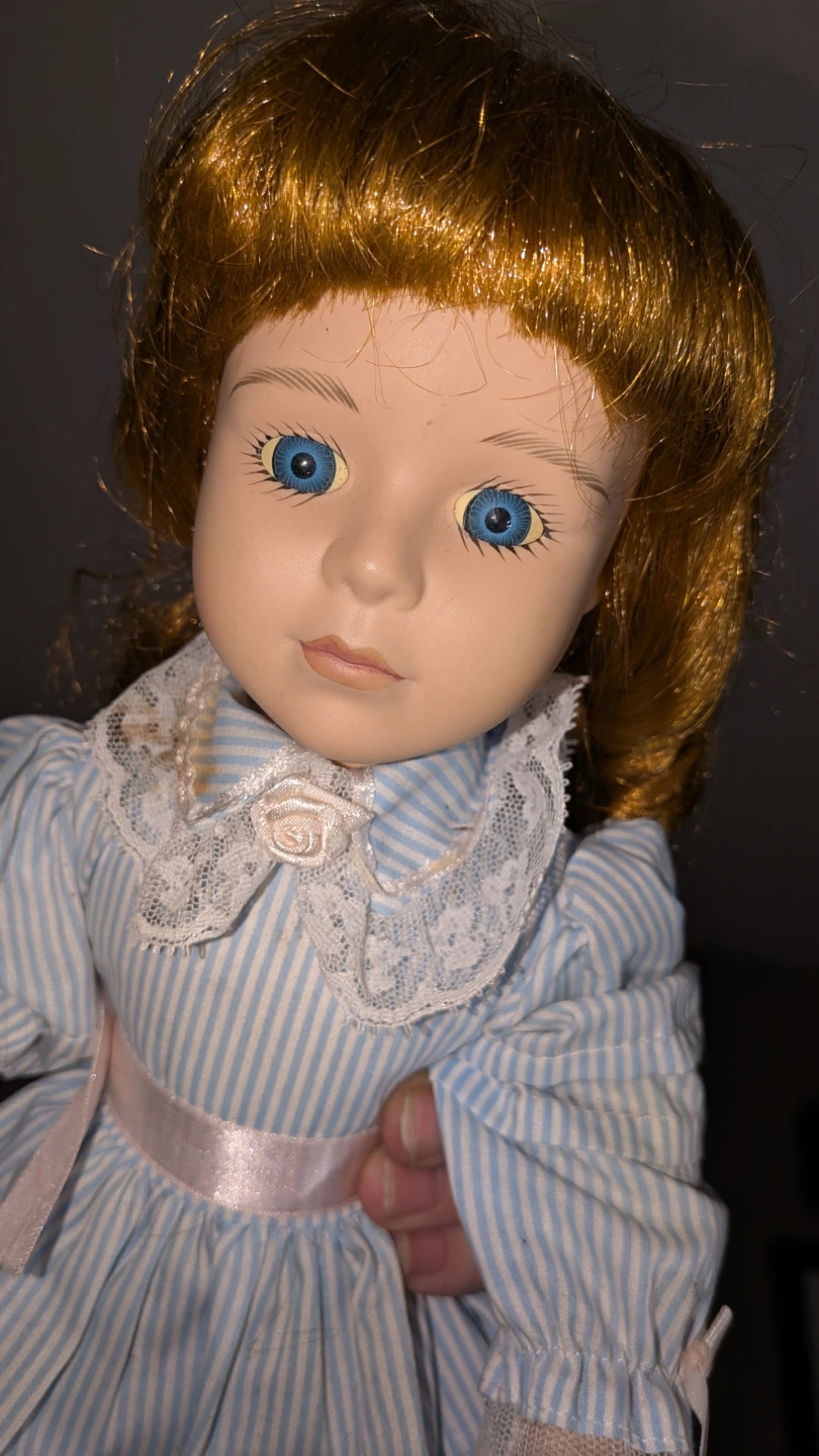 Blue Striped Victorian Doll with Red Hair - photo 2