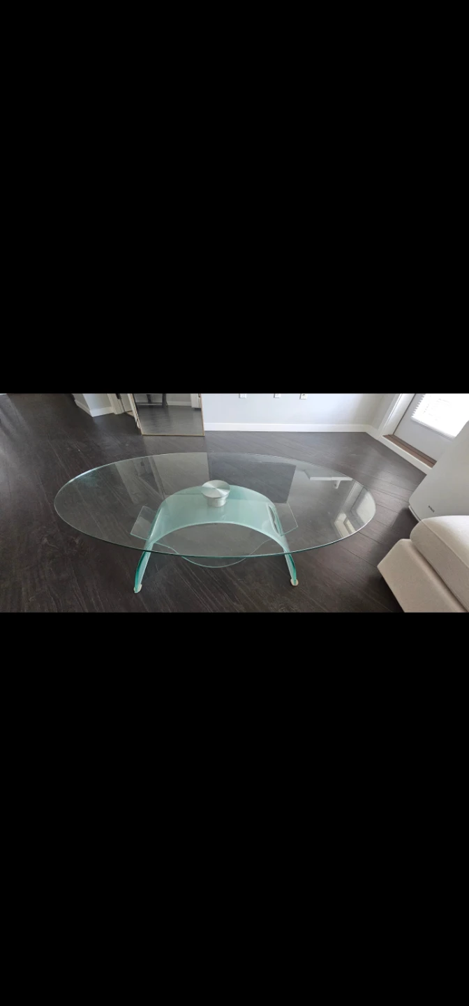 Glass Oval Coffee Table