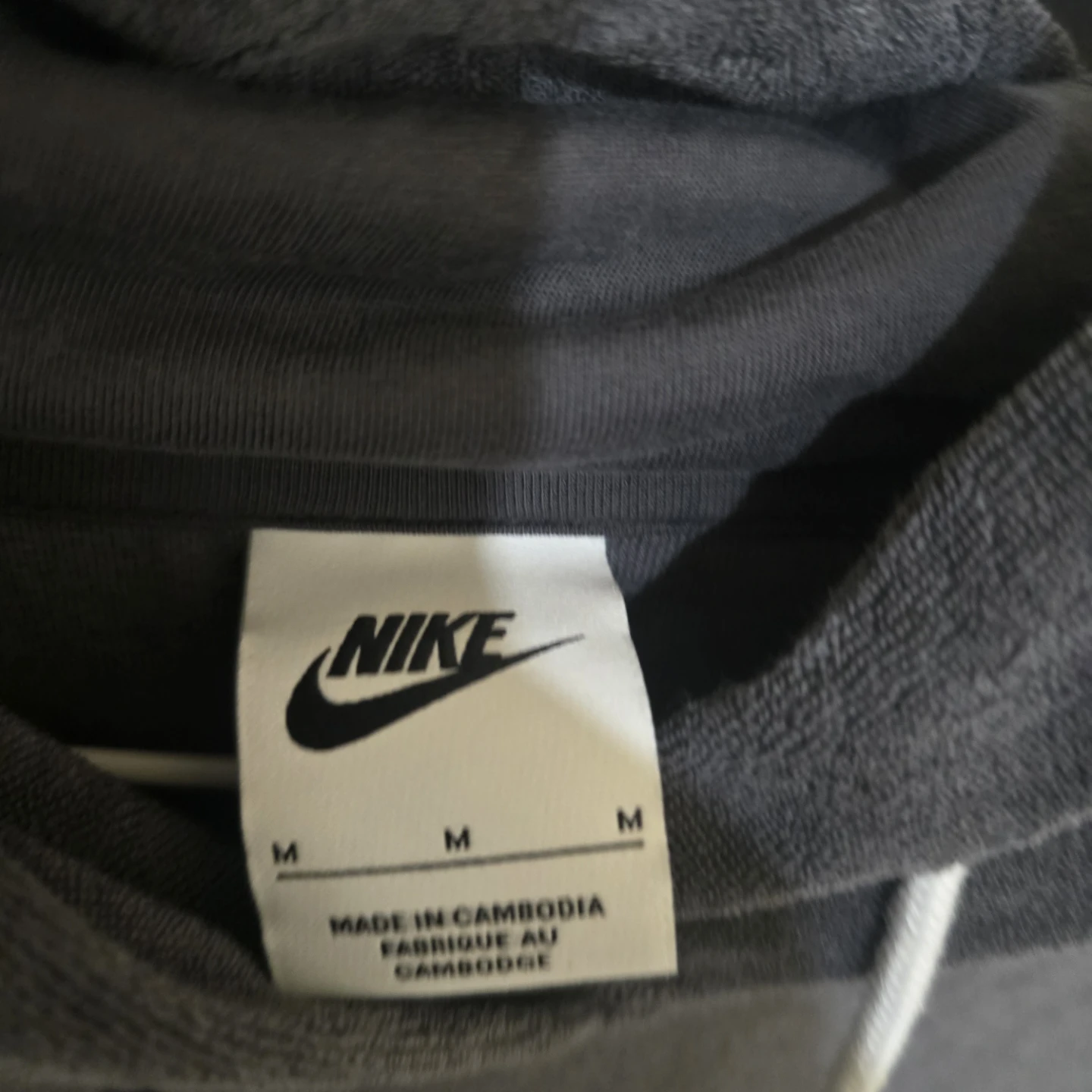 Nike Velour Hoodie - Grey, Size M - photo 2
