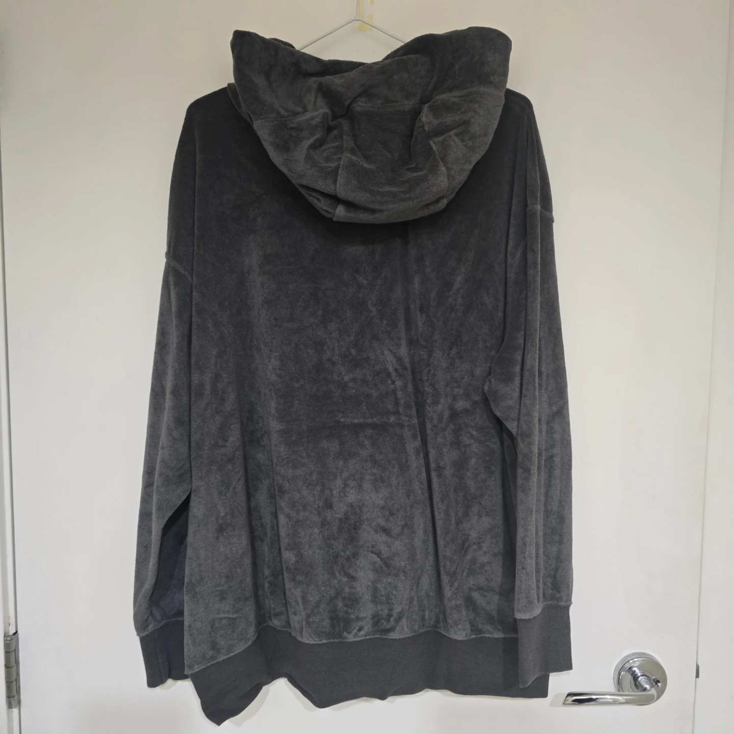 Nike Velour Hoodie - Grey, Size M - photo 3