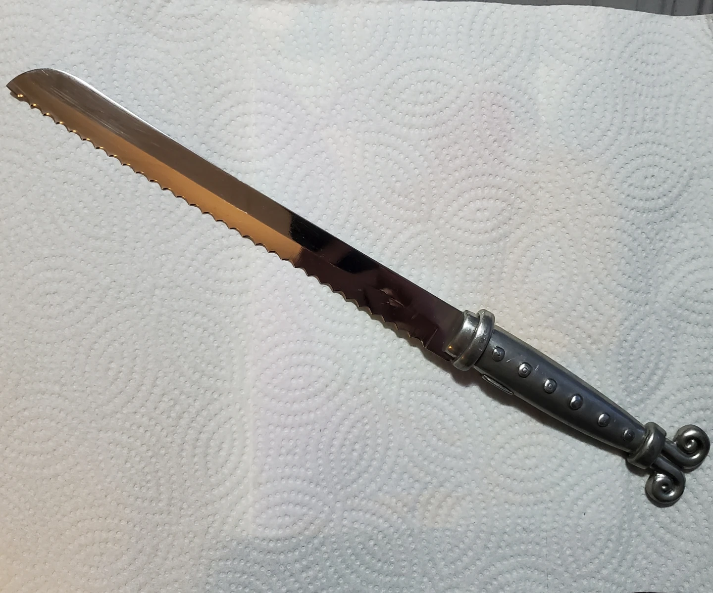 Carrol Boyes 14" Pewter/Stainless Bread Knife