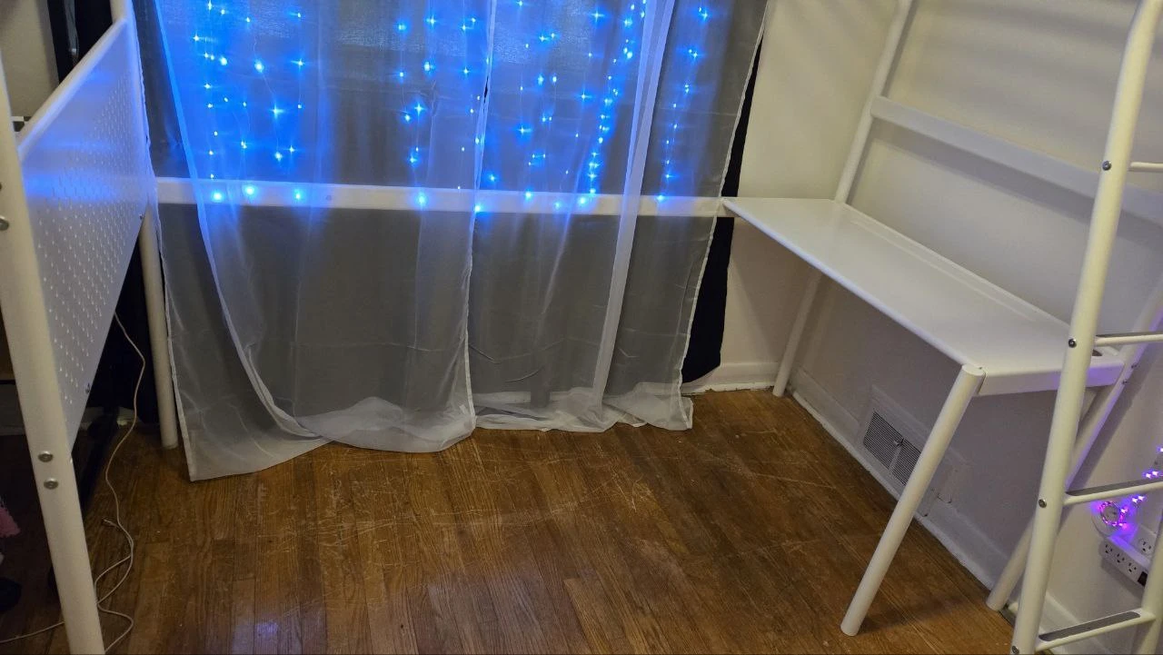 Ikea VITVAL - White Loft Twin Bed with Desk and Shelves - photo 3