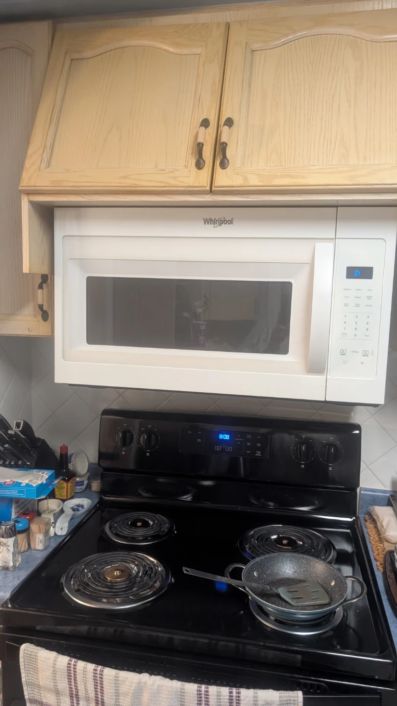 White Whirlpool Over-the-Range Microwave