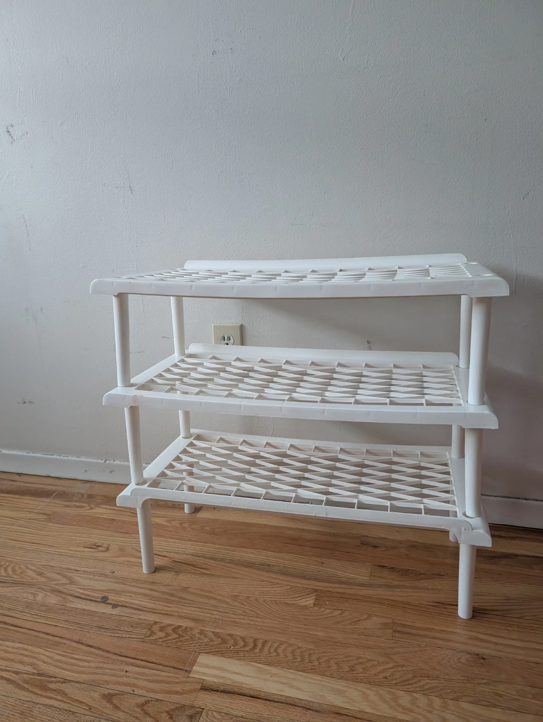 White 3-Tier Plastic Storage Shelf Unit
