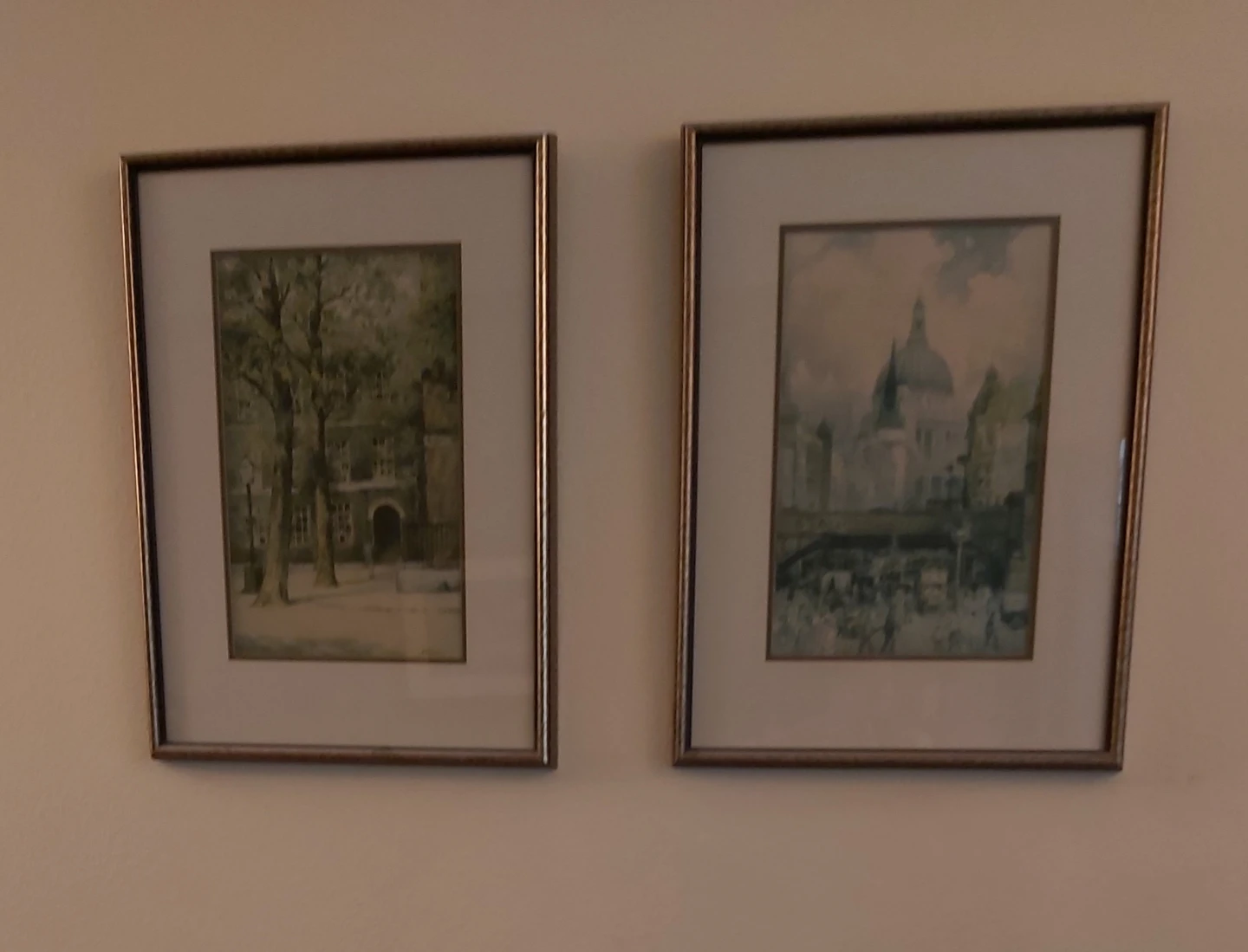 Framed Prints - Set of 2 Architectural and Garden Scenes