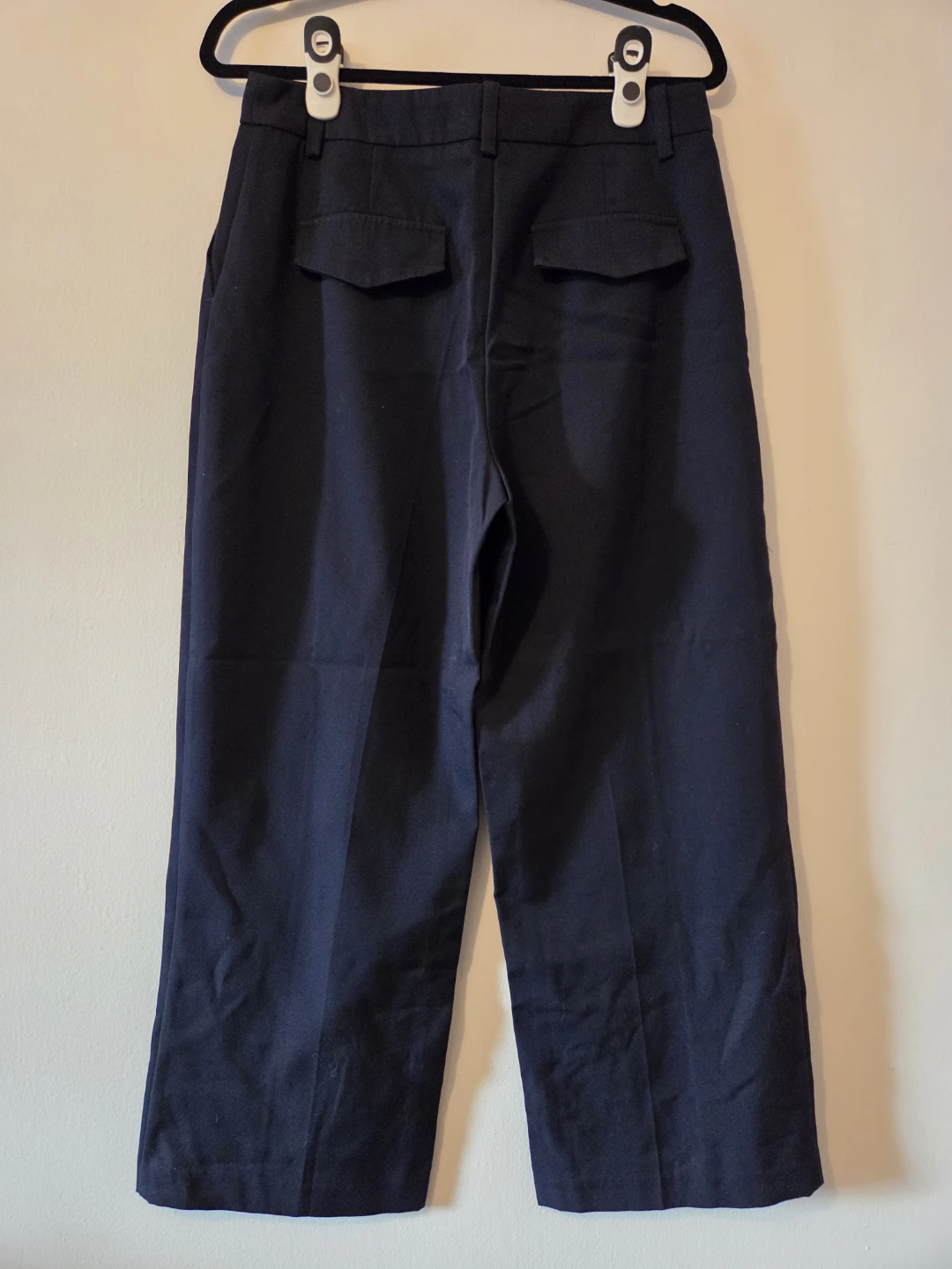 Zara Wide Leg Cropped Pants Navy Size Medium - photo 2