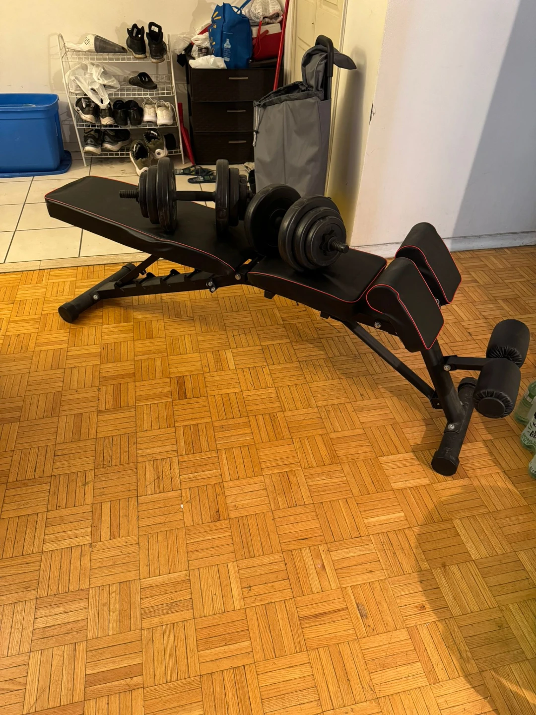 Adjustable Weight Bench with Dumbbells