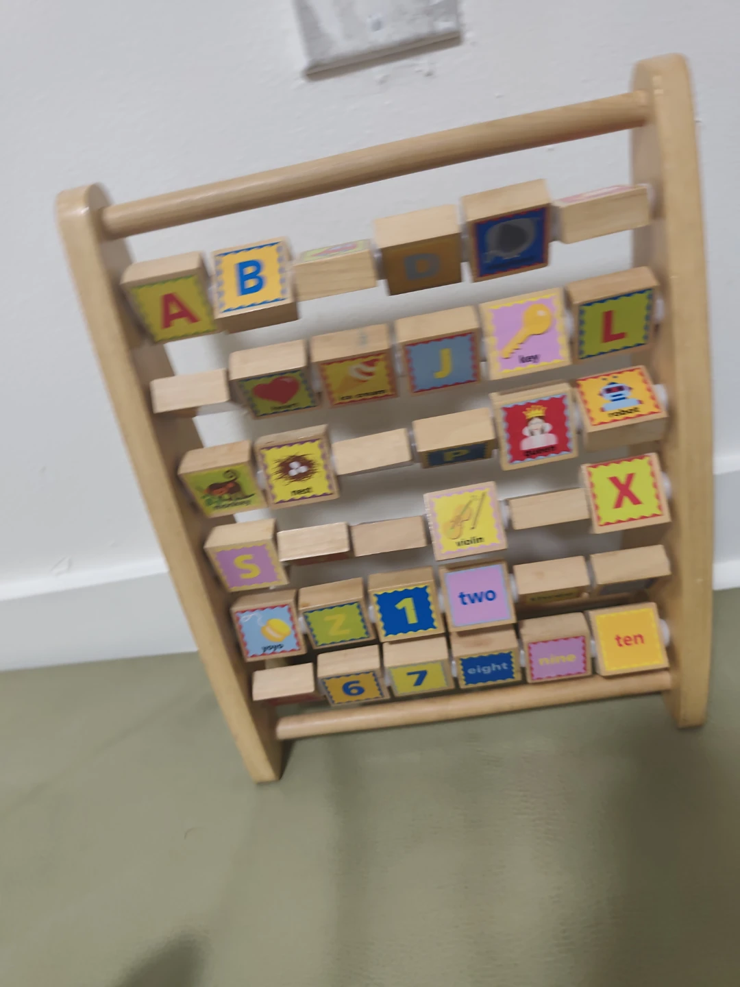 Wooden Alphabet and Number Abacus Toy