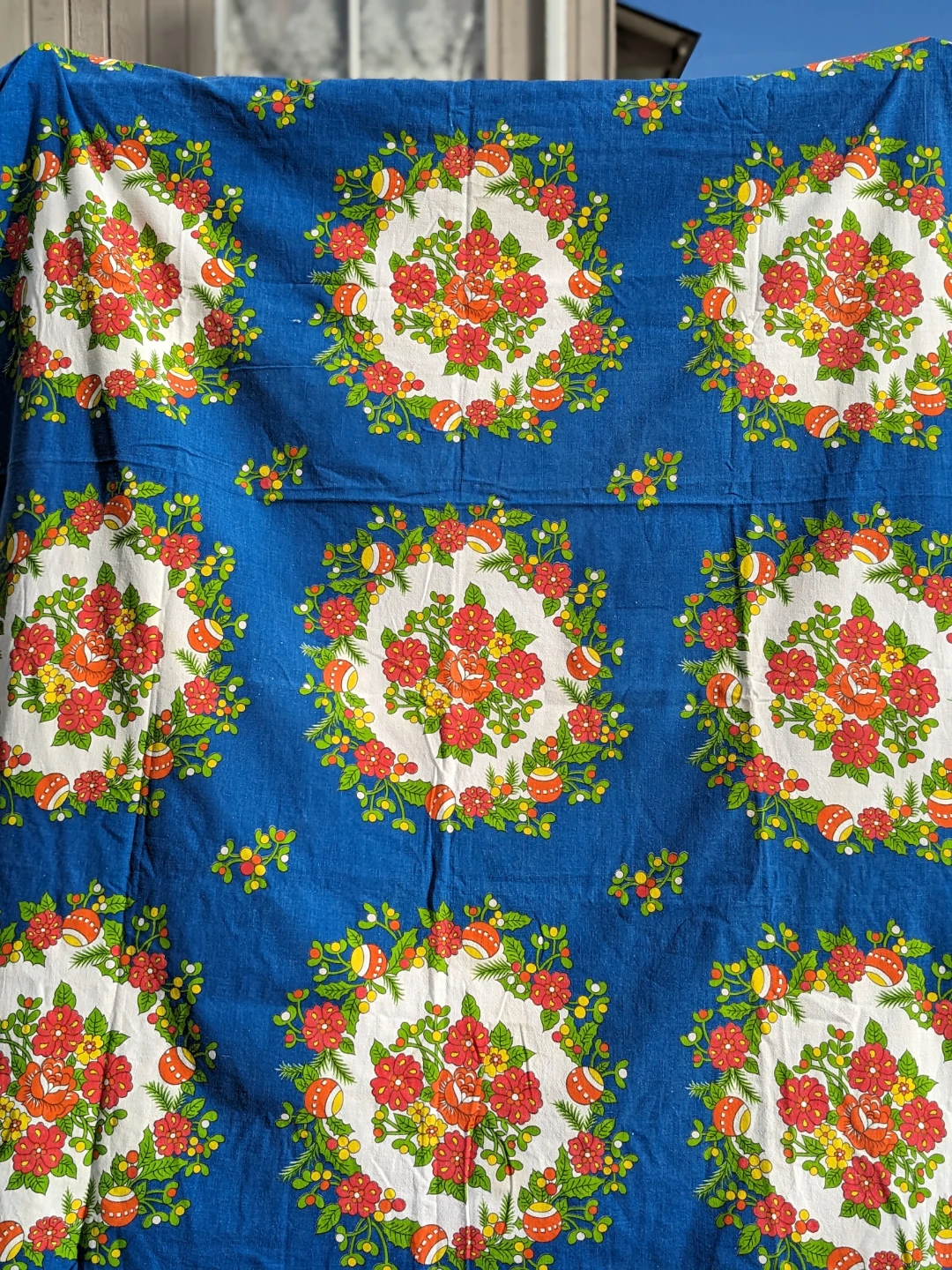 Vintage Floral Textile Fabric/ Tablecloth