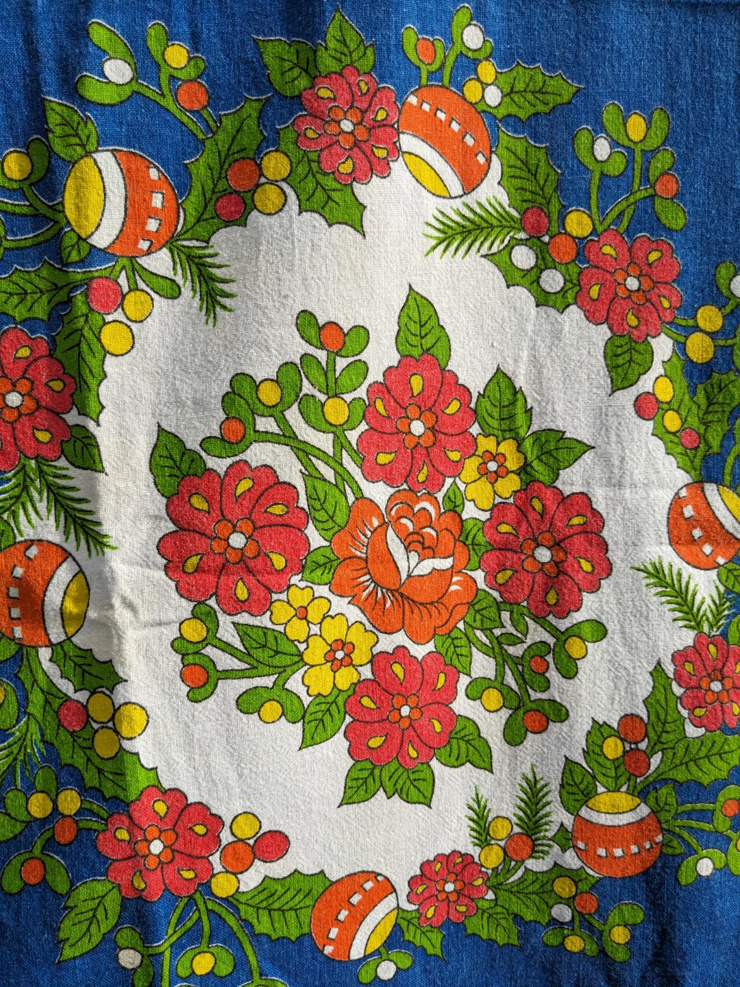 Vintage Floral Textile Fabric/ Tablecloth - photo 2