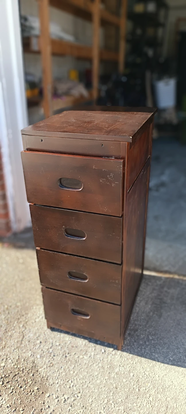 Dark Wood 4-Drawer Chest