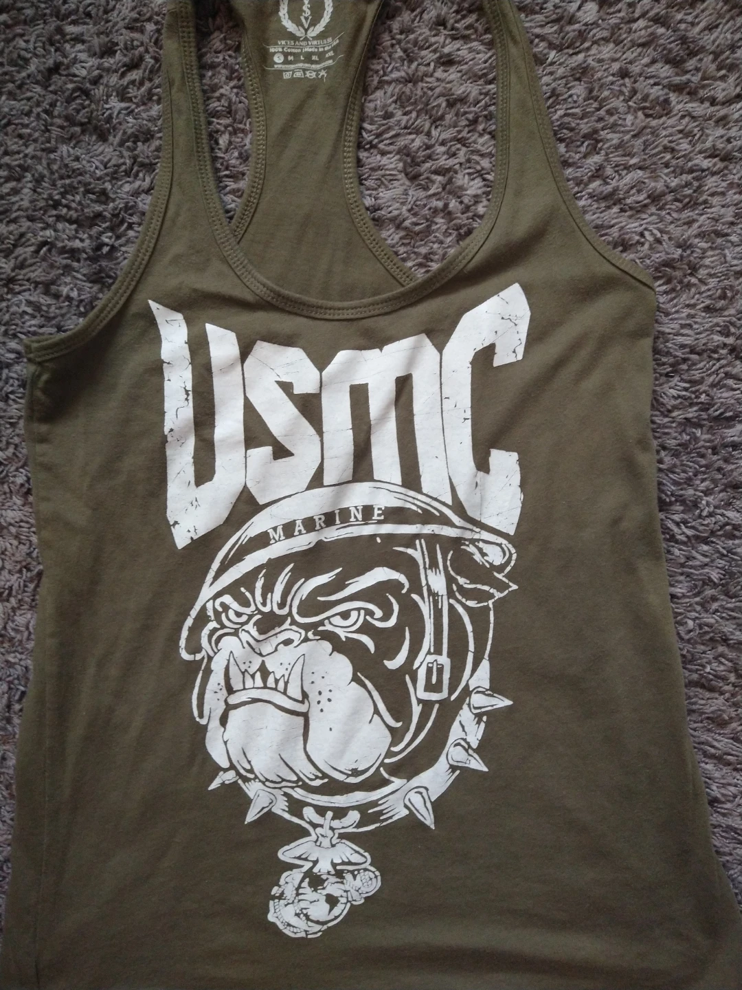 USMC  Women's Racerback Tank Top By Vices and Virtues Size Small - photo 2