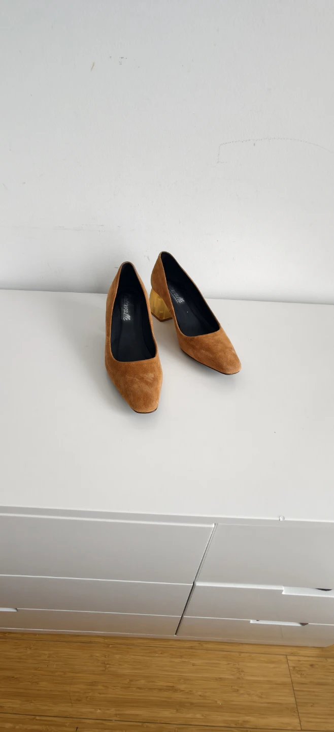 I'intervalle Brown  Suede Block Heel Pumps