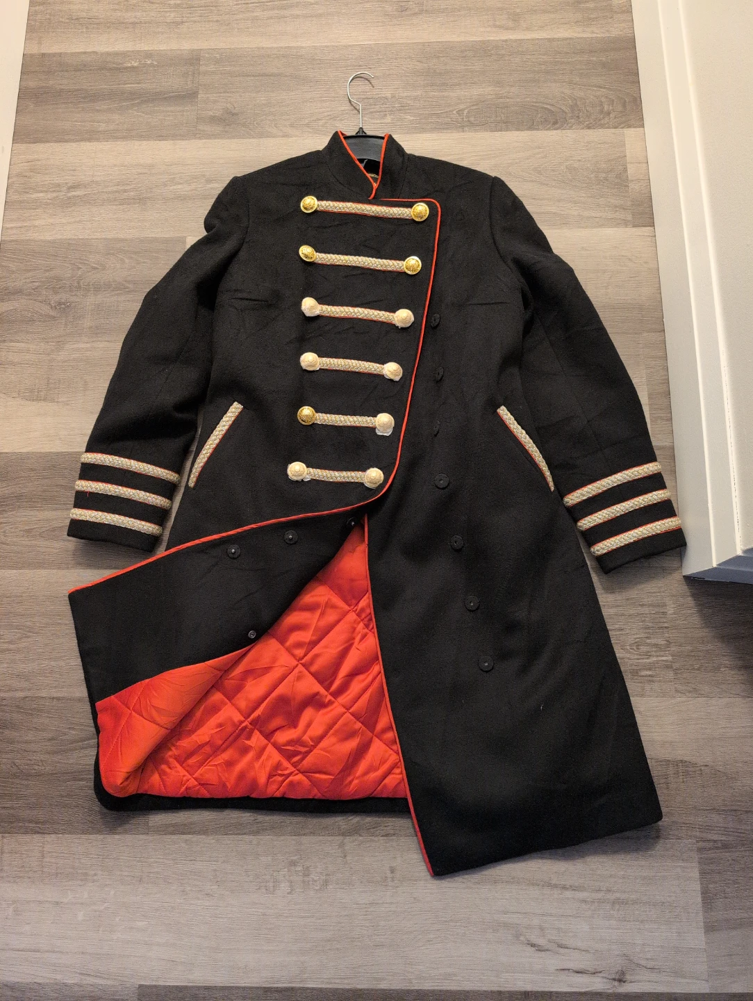 Manon Black Military-Style Coat
