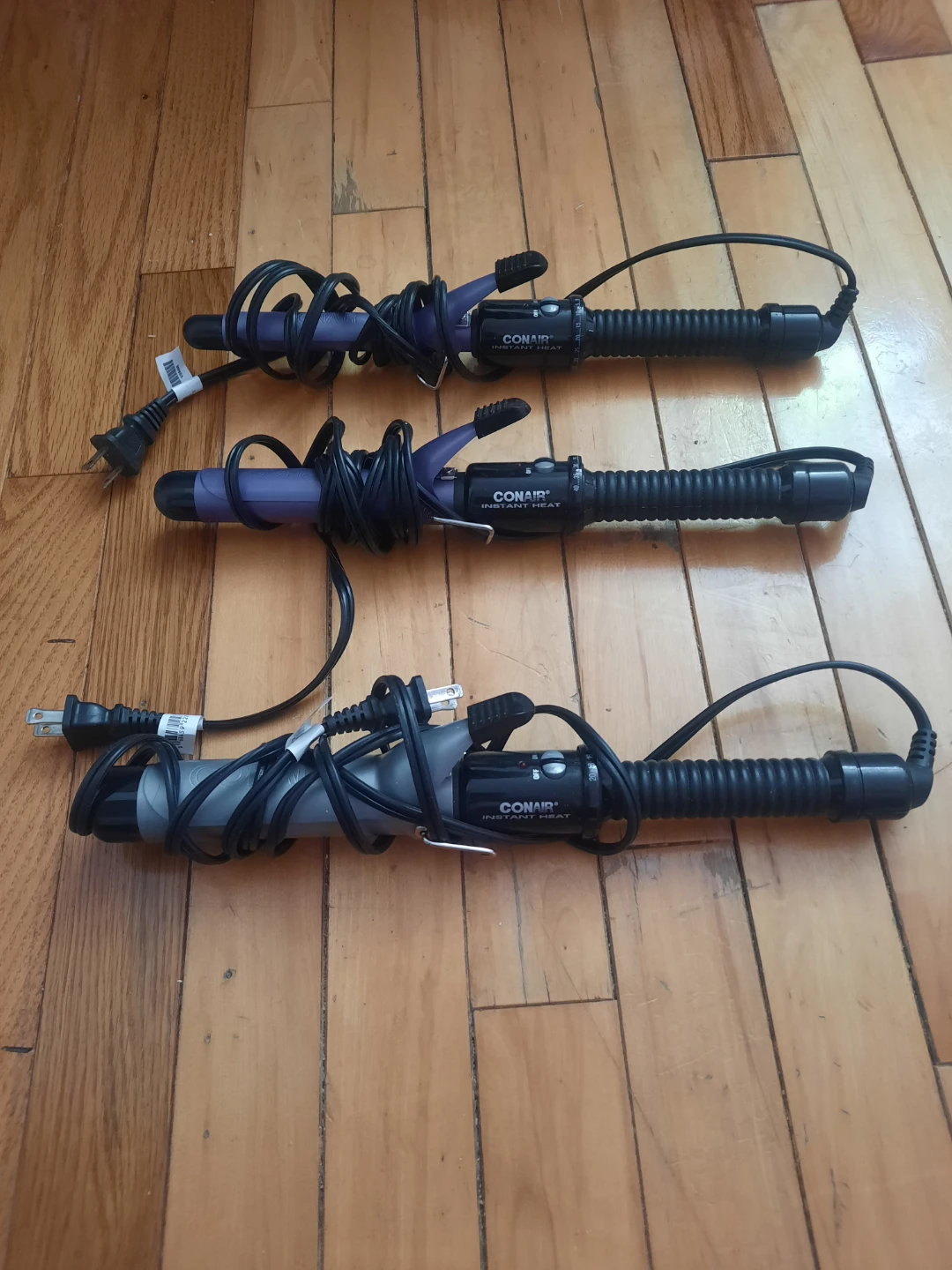 Set of 3 Conair Instant Heat Curling Irons