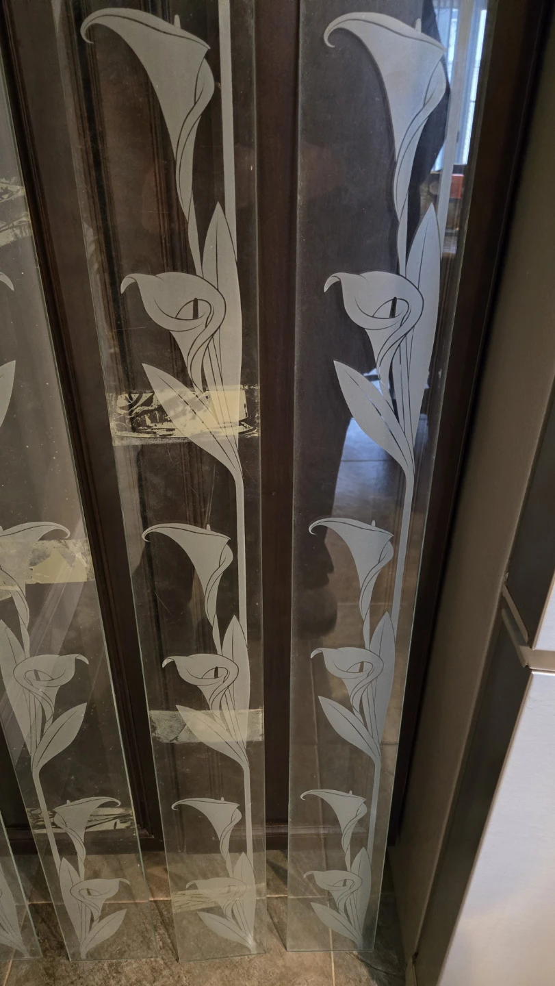 4 Glass Panels Calla Lilly Etched - photo 5