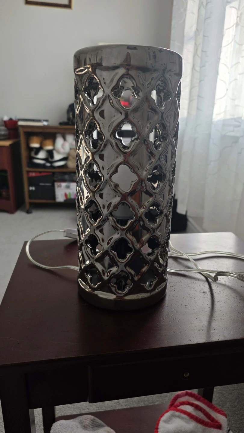Decorative Table Lamp with Cutout Pattern