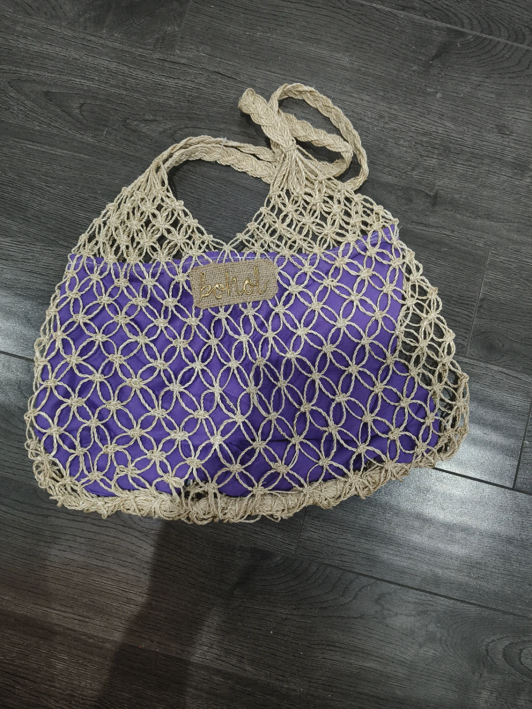 Bohol Macrame Net Bag with Purple Pouch - photo 3