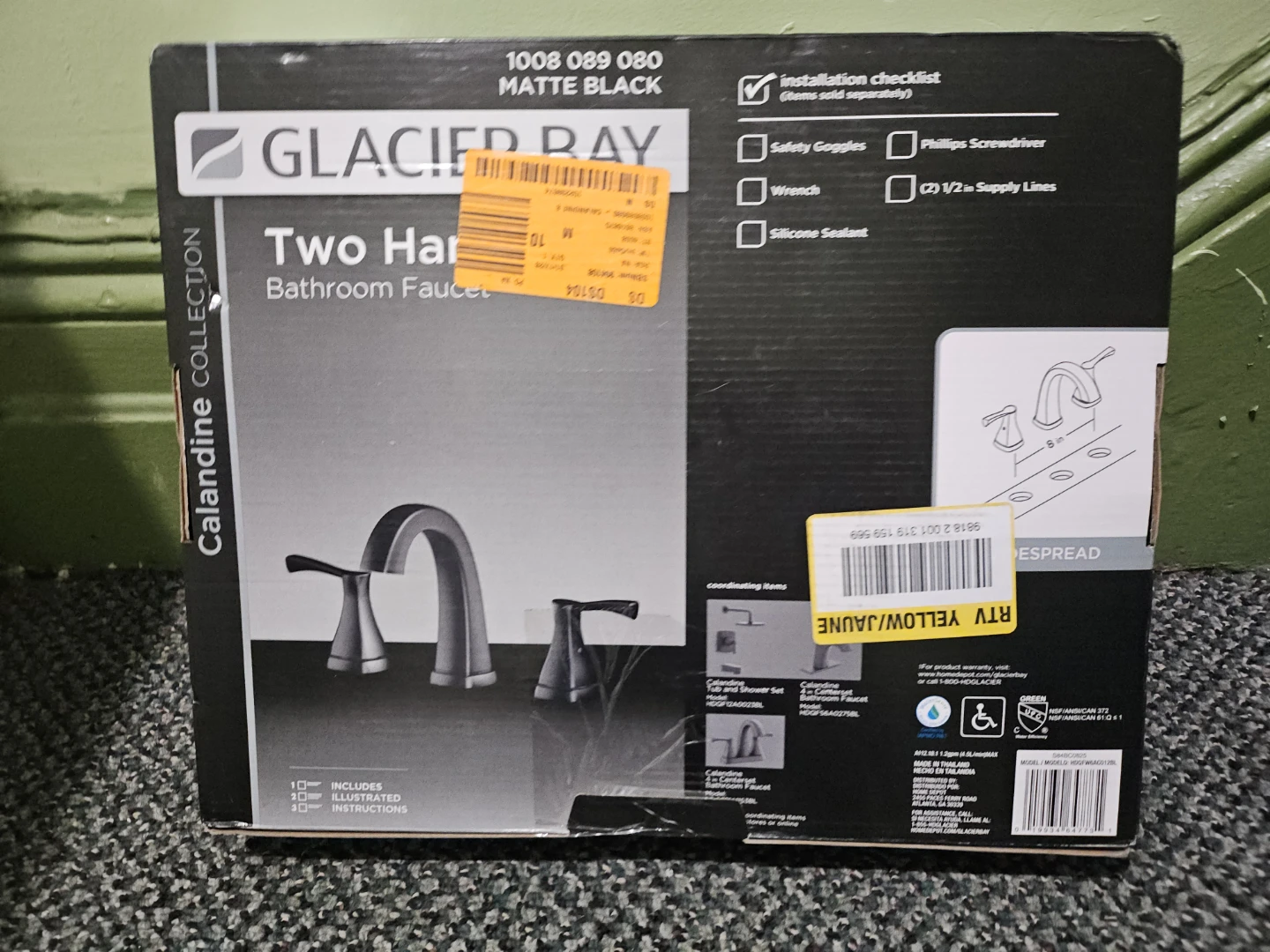 Glacier Bay Matte Black Two Handle Bathroom Faucet
