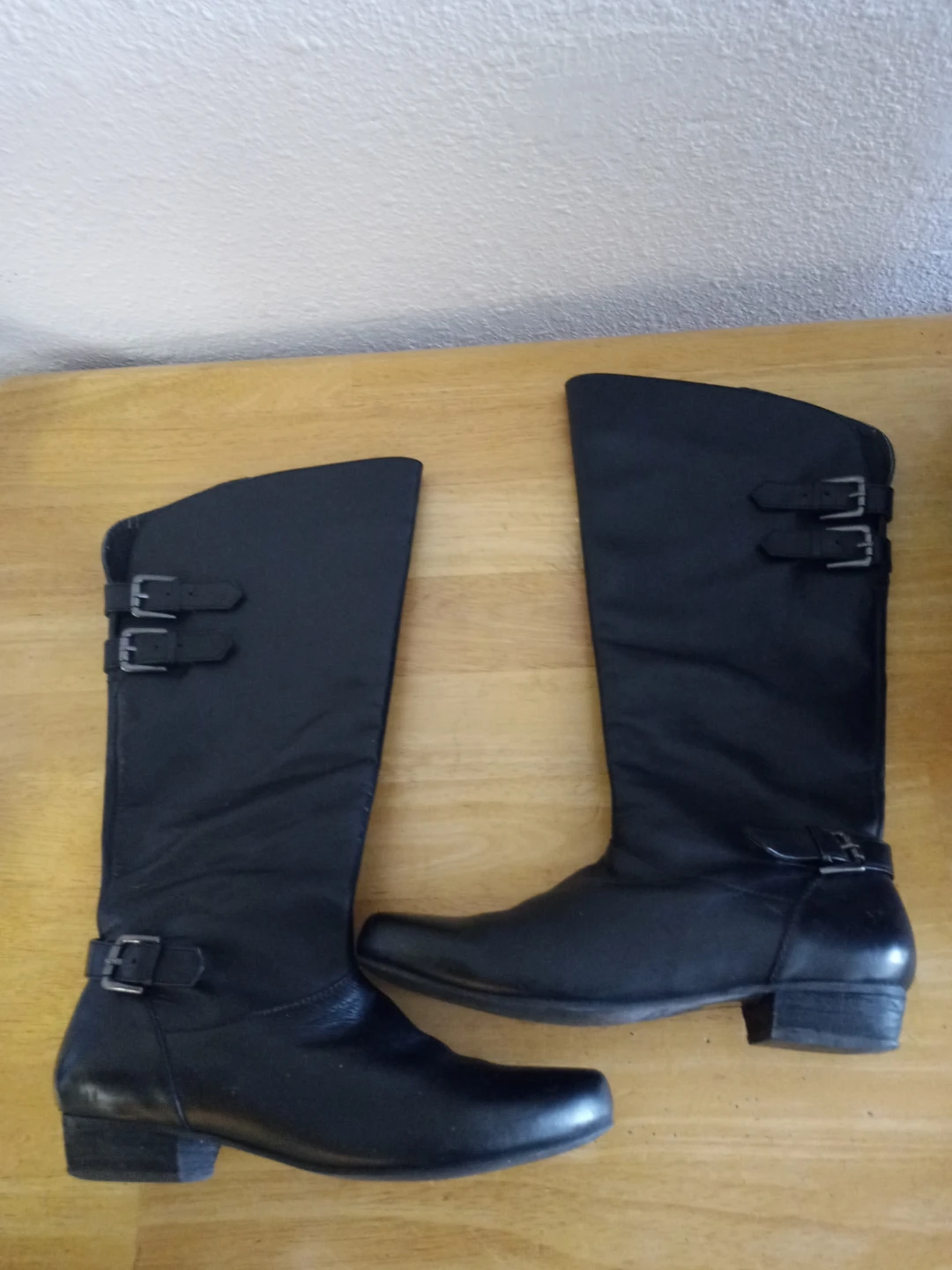 Black Knee-High Boots with Buckle Detail - photo 2