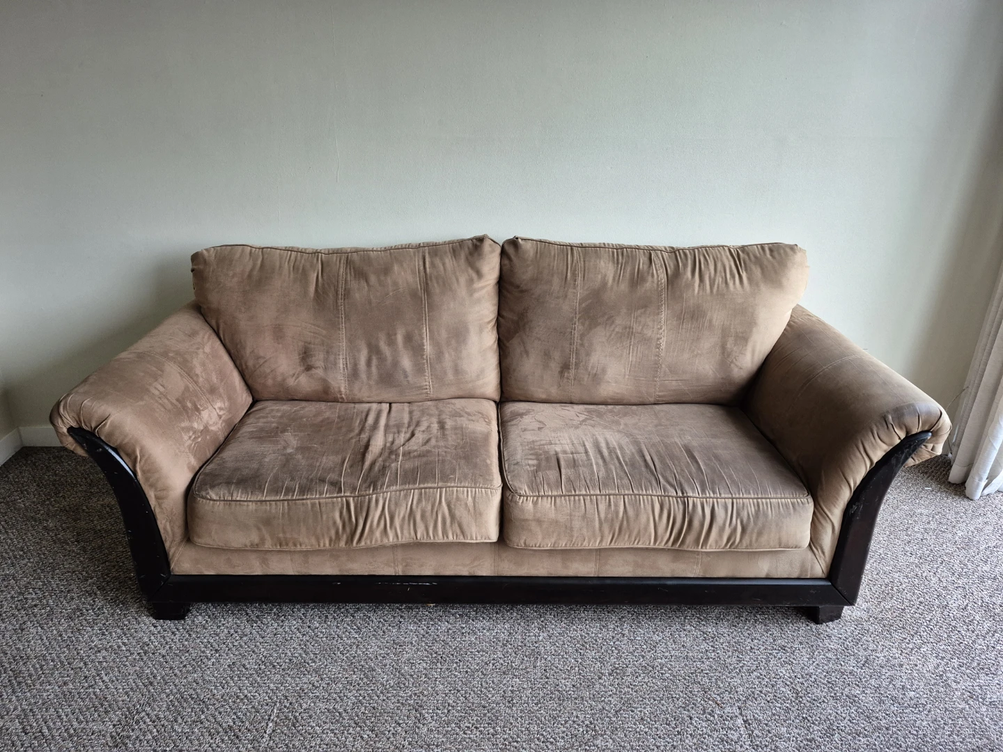 Tan Suede Sofa (delivery available) - photo 2