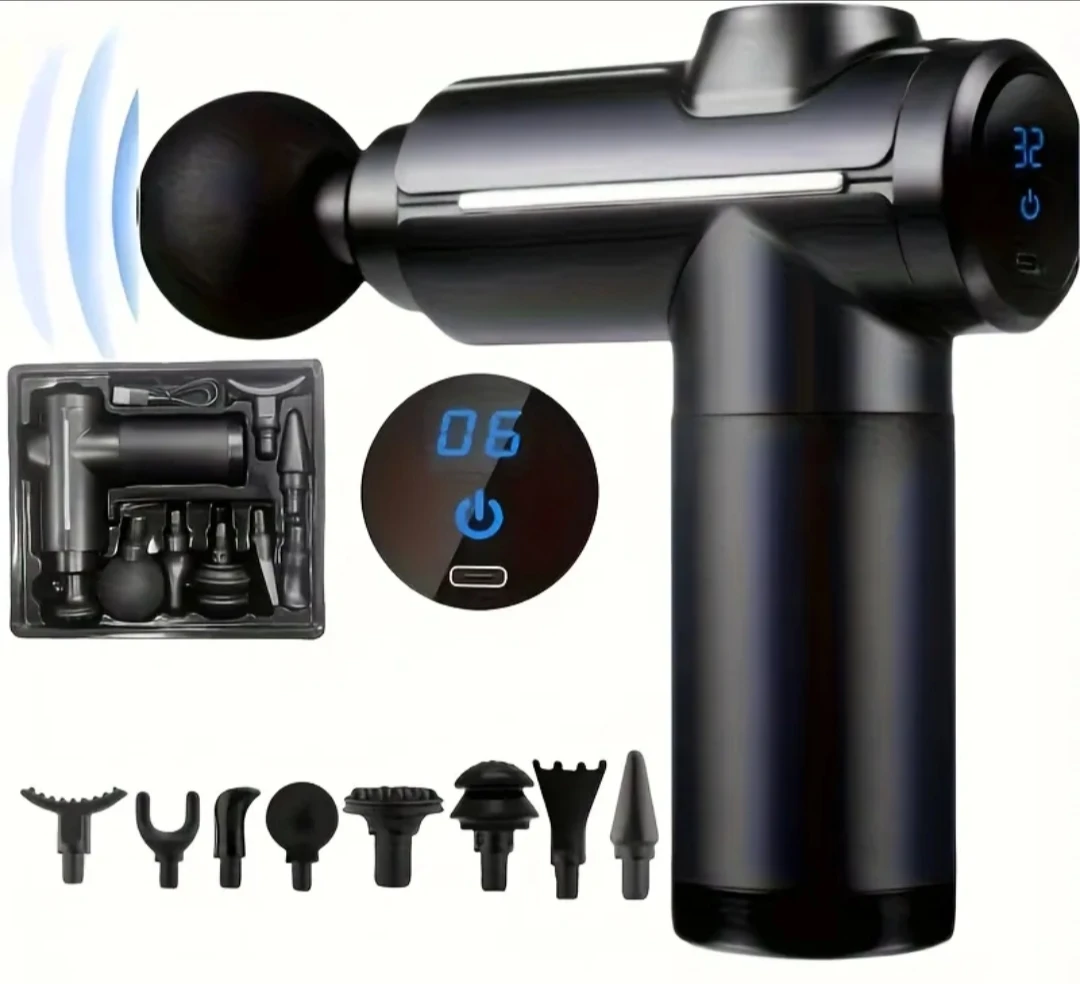 Lenovo Massage Gun with 5 Attachments - Blue - photo 2