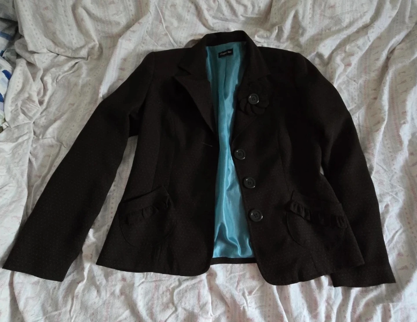 CHAPTER ONE Brown Polka Dot Blazer Suit set