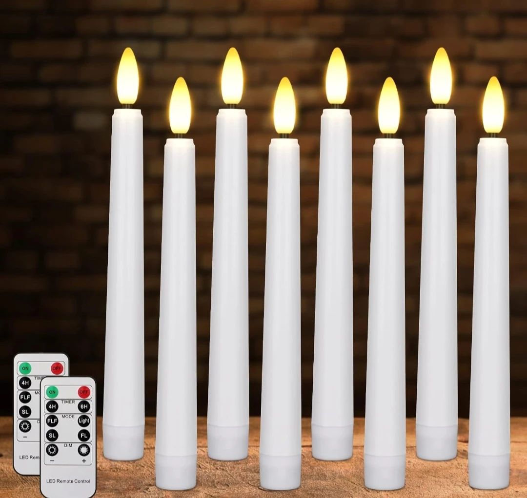 Set of 8 LED Flameless Candles with Remotes