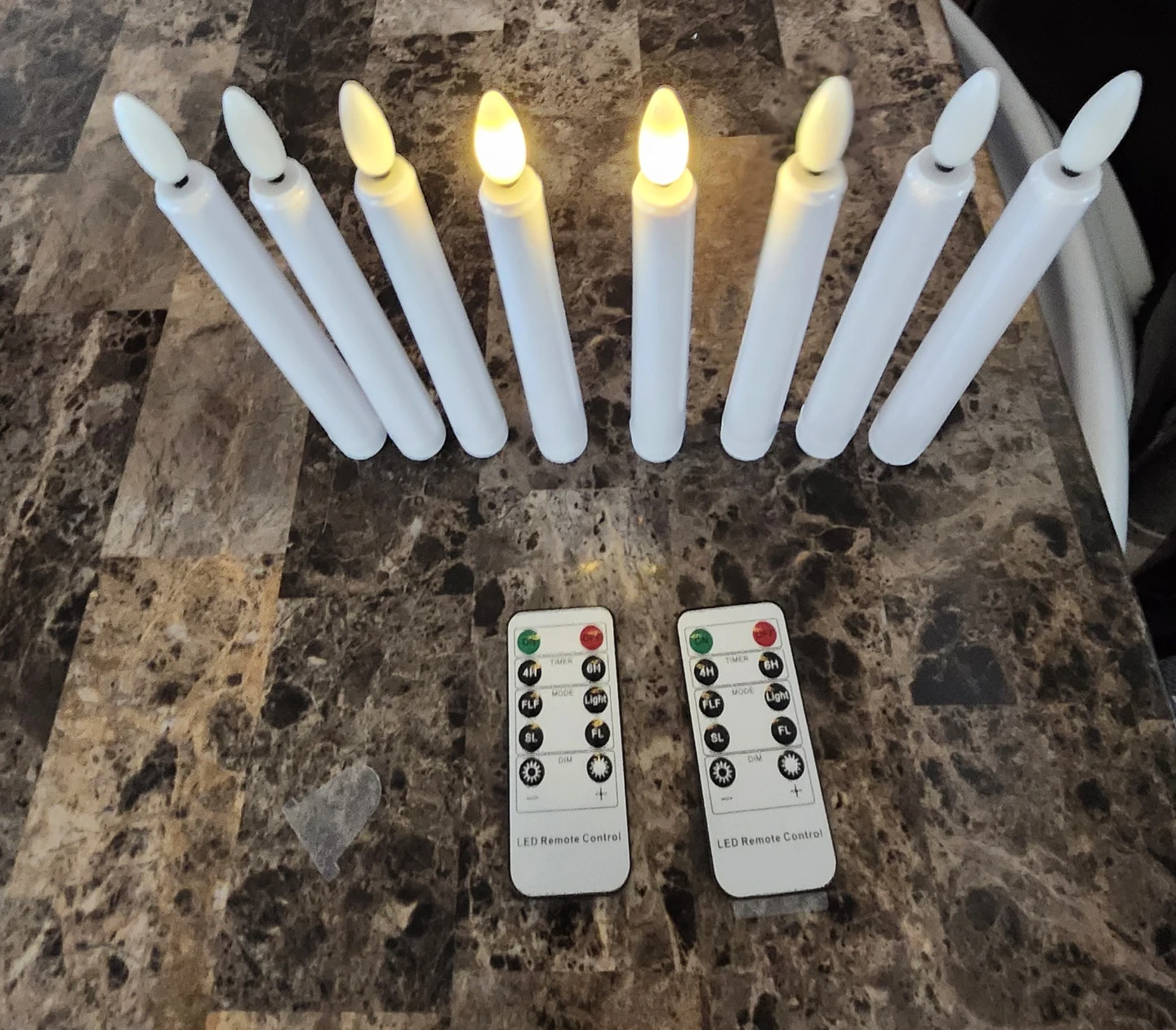 Set of 8 LED Flameless Candles with Remotes - photo 2