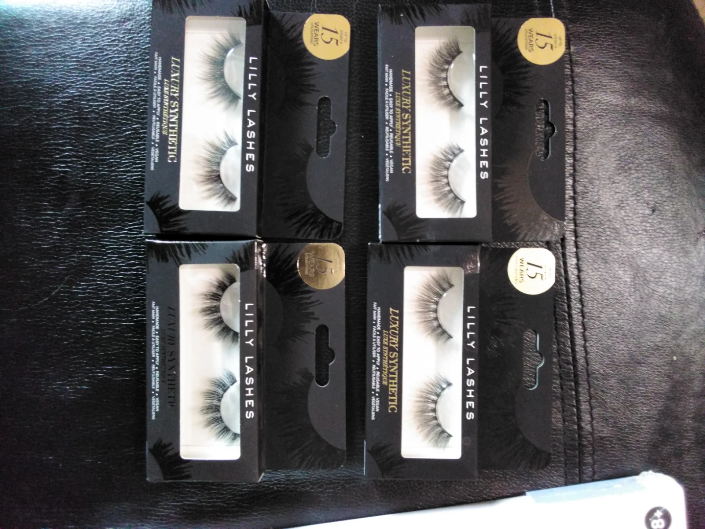 Lilly Lashes Luxury Synthetic False Eyelashes - Pack of 4