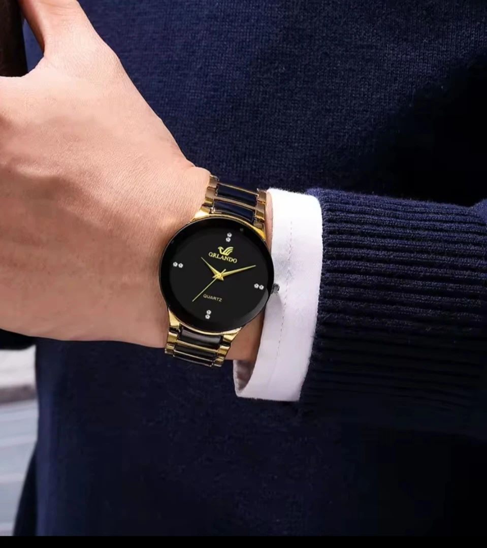 Orlando Quartz Watch - Black and Gold