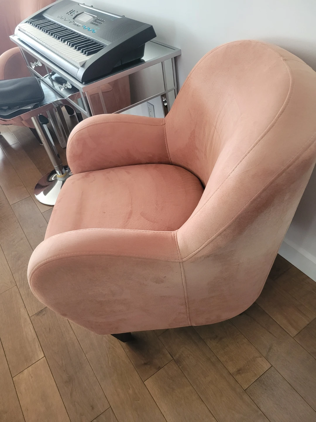 Pink SwedeUpholstered Accent Chair - photo 4