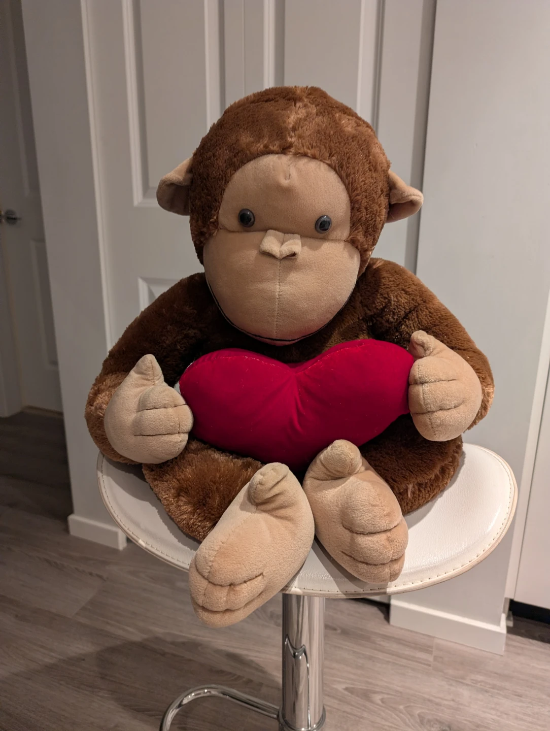 Plush Monkey with Red Heart
