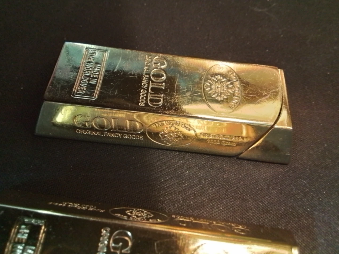 The World Over Gold Bar Lighters Fancy Goods Spark Pair - photo 2