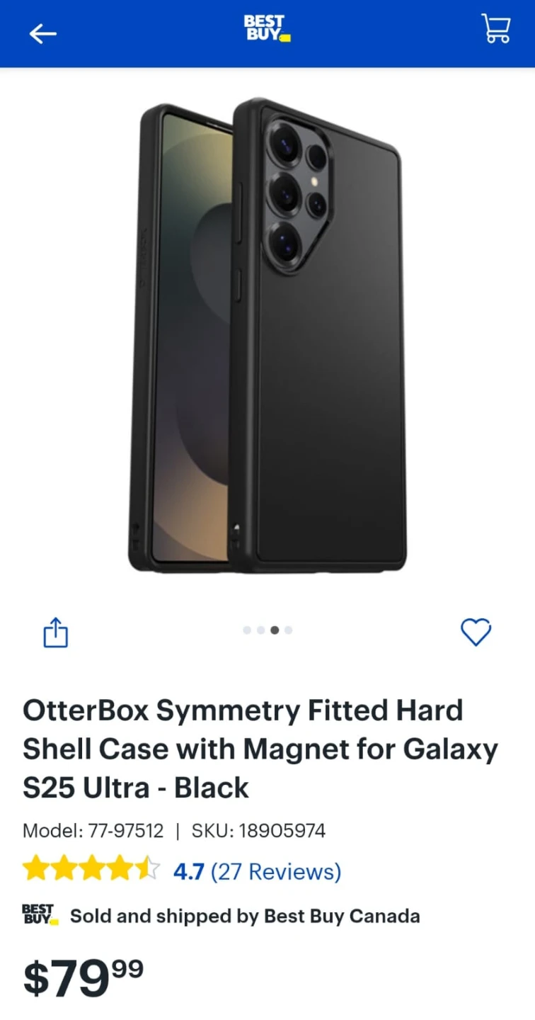 OtterBox Black Hard Shell Case with Magnet for Galaxy S25 Ultra - photo 3