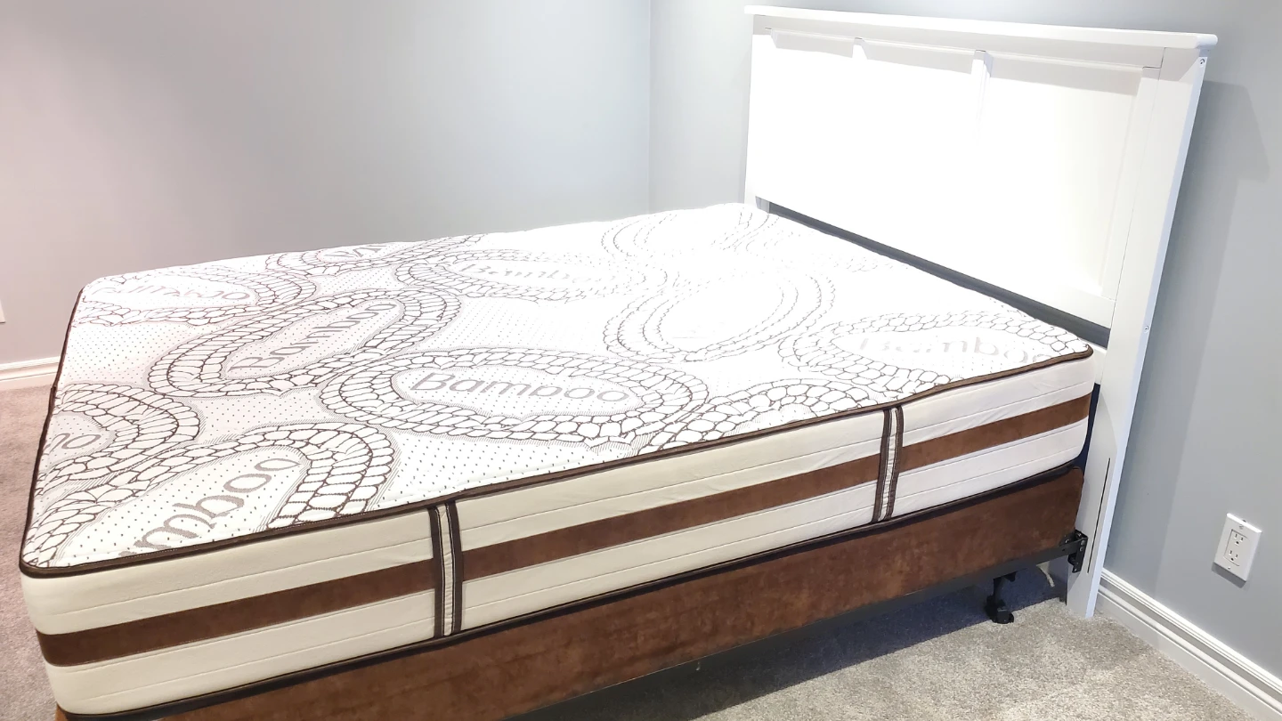 Bamboo Mattress with White Headboard