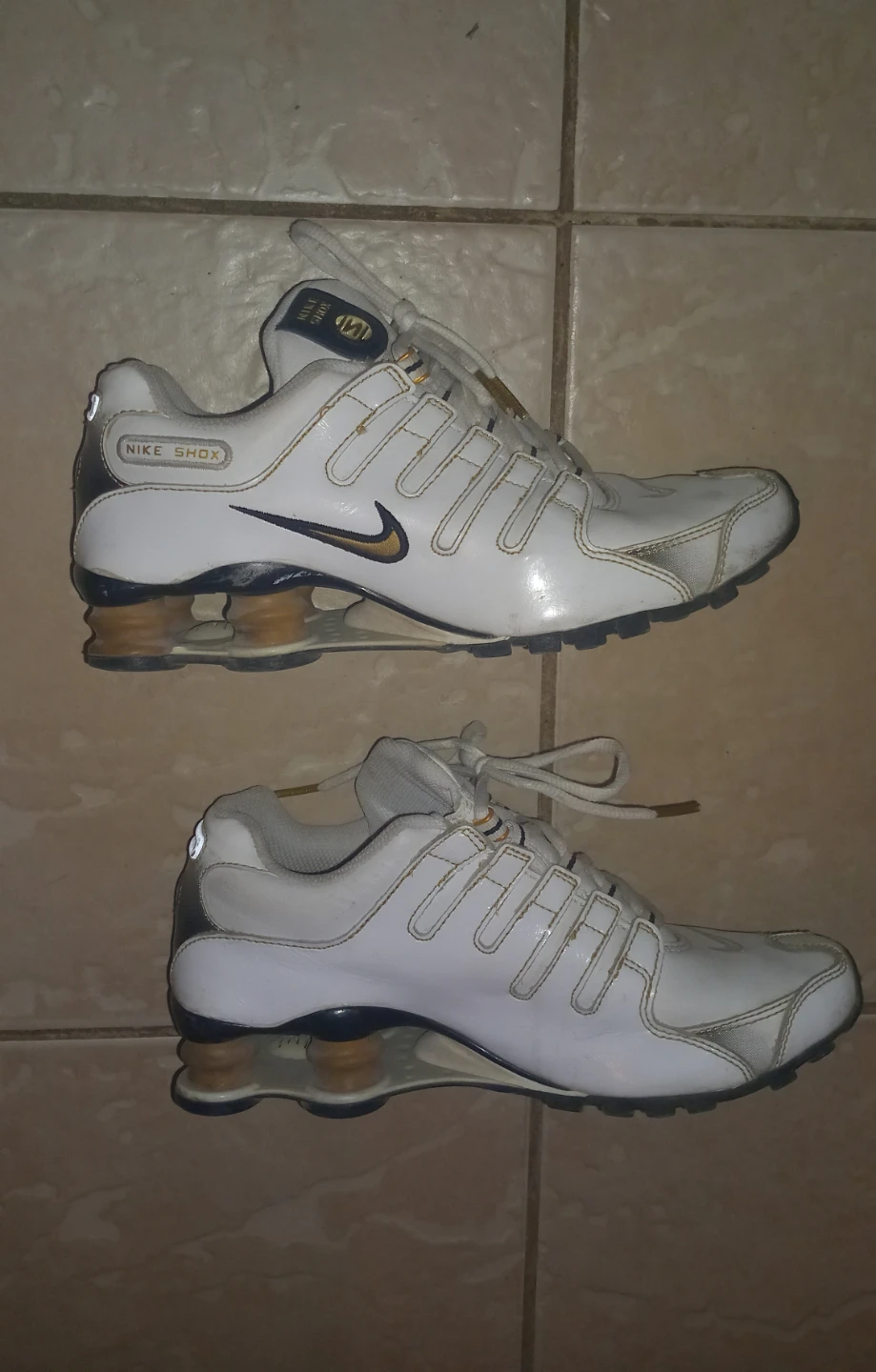 Women's Nike Shox white running shoes "🏆"
