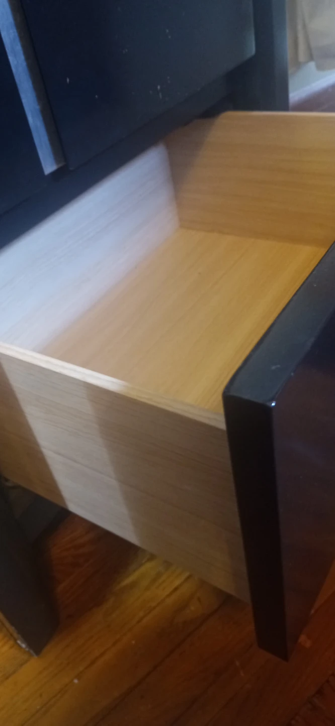 Black Two-Drawer Nightstand. - photo 4