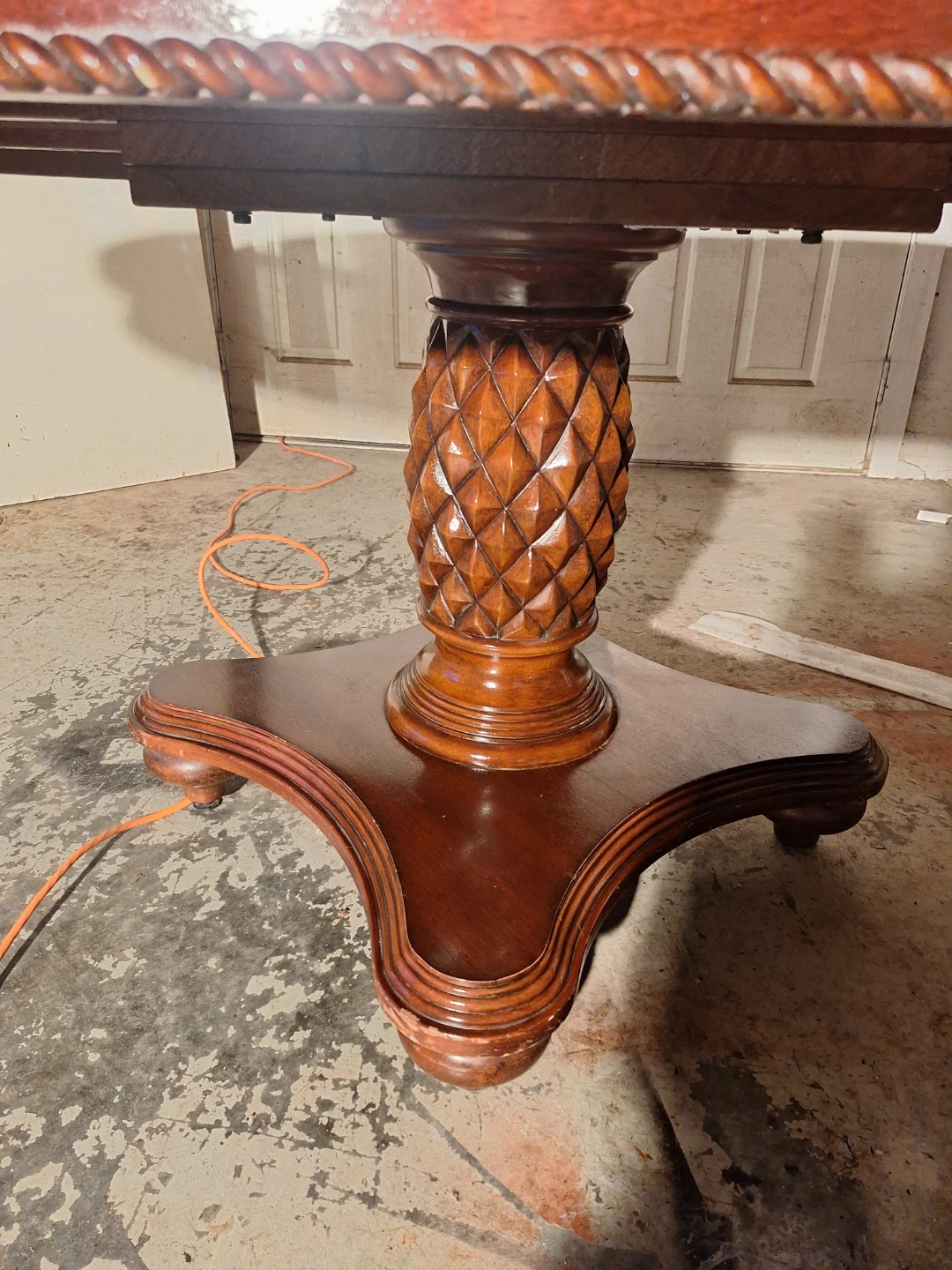 Wooden Pedestal Dining Table with Leaf - photo 2