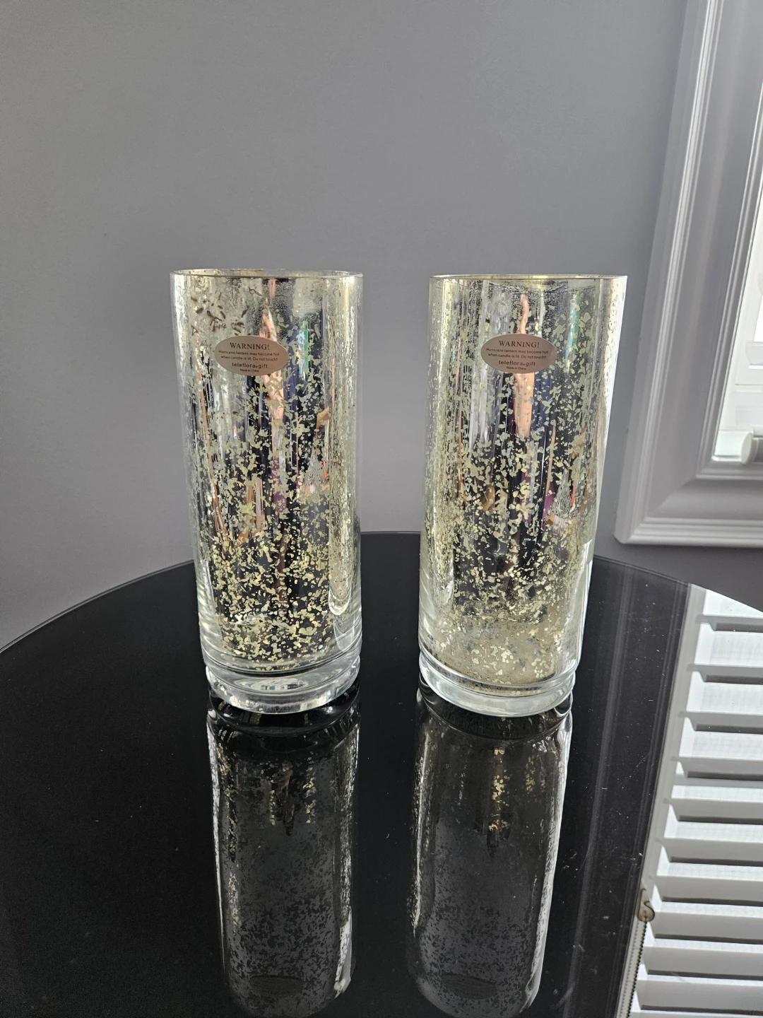 2 Hurricane Glass Candle Holders
