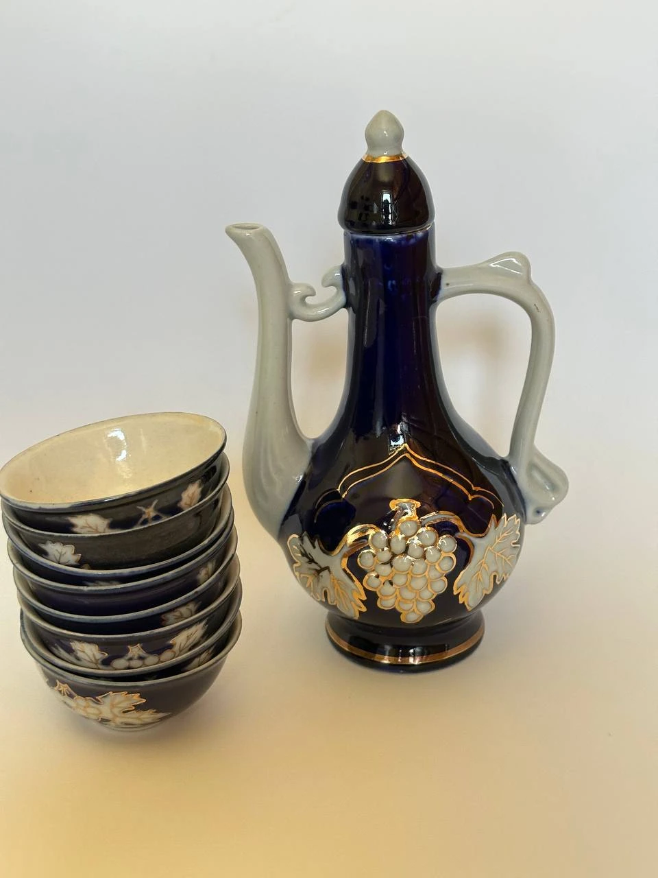 Vintage Ceramic Pitcher and Cups Set - photo 3