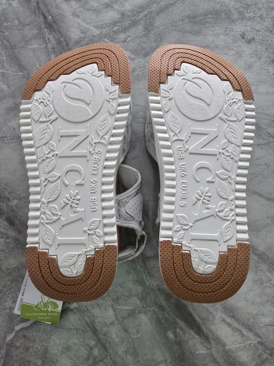 Size 8- ONC-AI White Glitter Sandals Women's Size 8 - photo 3