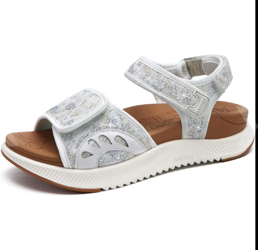 Size 8- ONC-AI White Glitter Sandals Women's Size 8 - photo 4