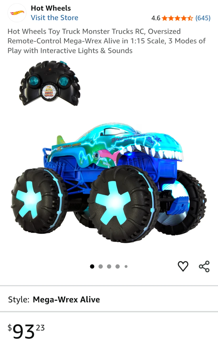 Hot Wheels Monster Truck (large) with Remote Control - photo 2