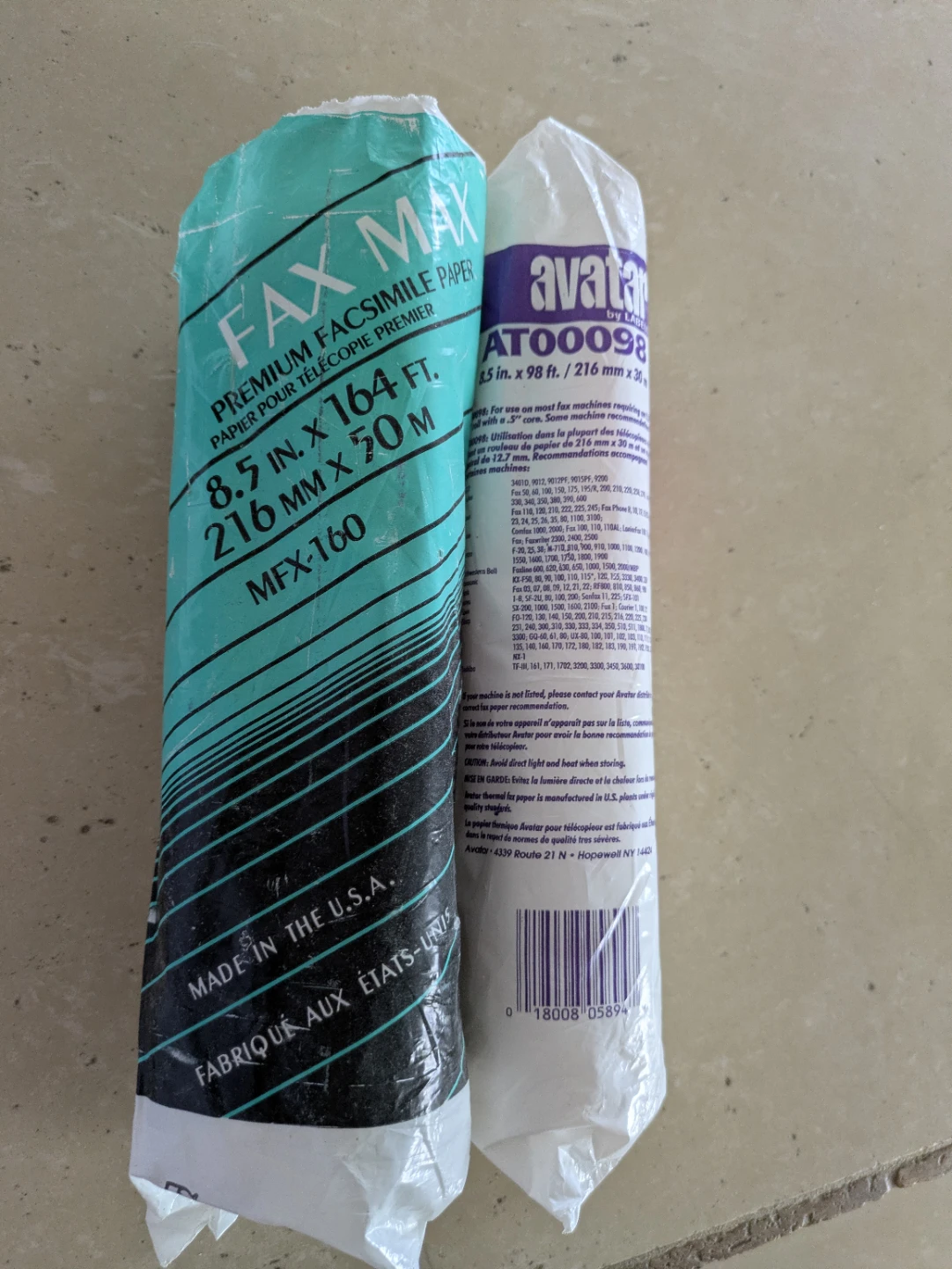 FAX MAX and Avatar Fax Paper  2 Rolls