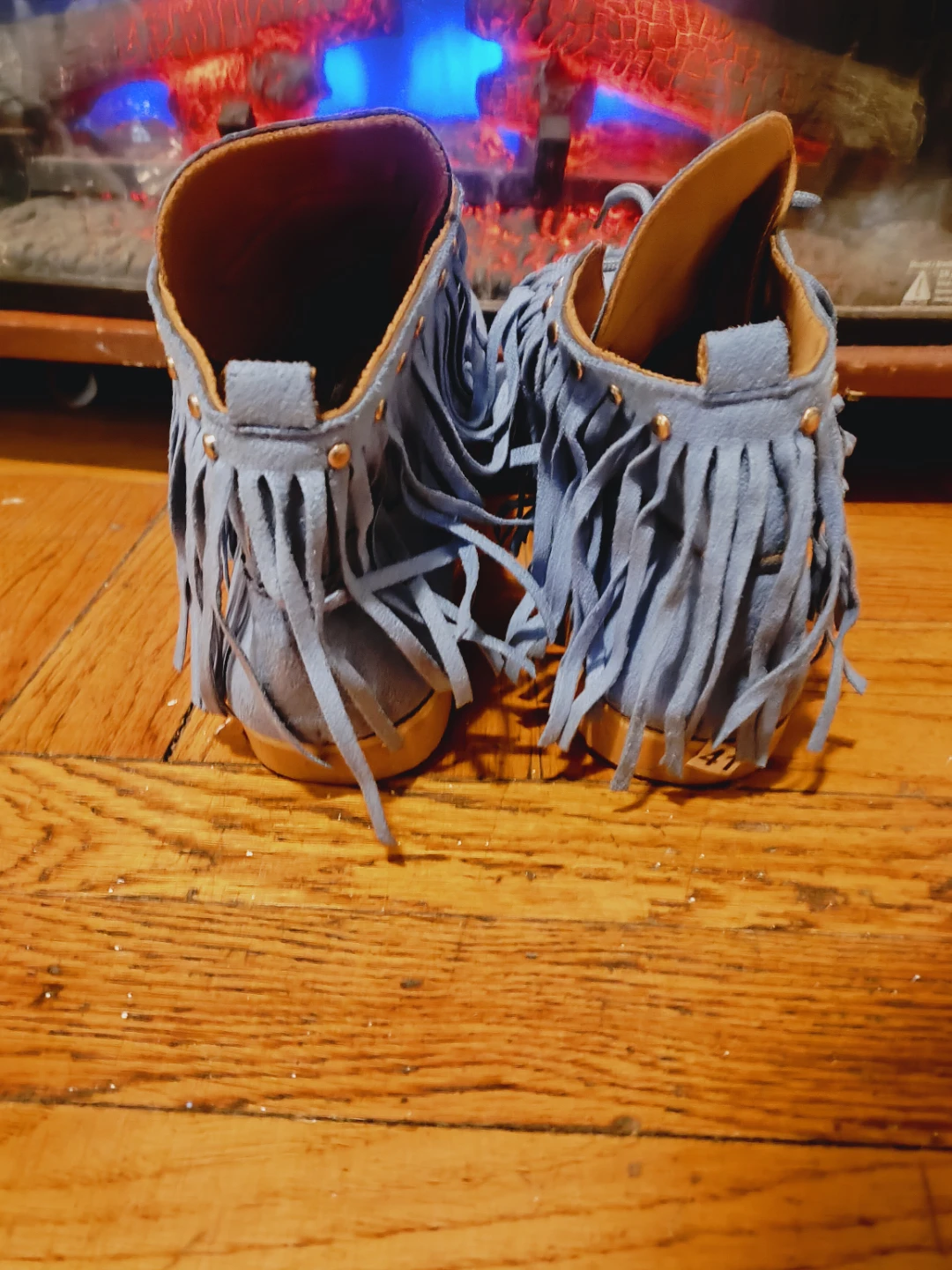 🏆 foe Suede Moccasin Boots - Light Blue size 41 - photo 3
