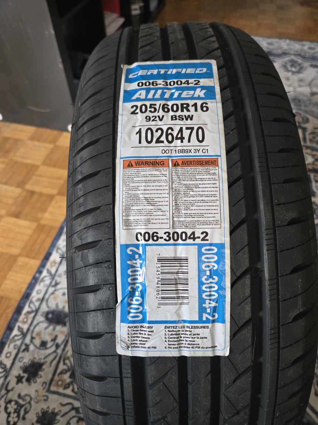 Certified AllTrek Tire 205/60R16 92V BSW