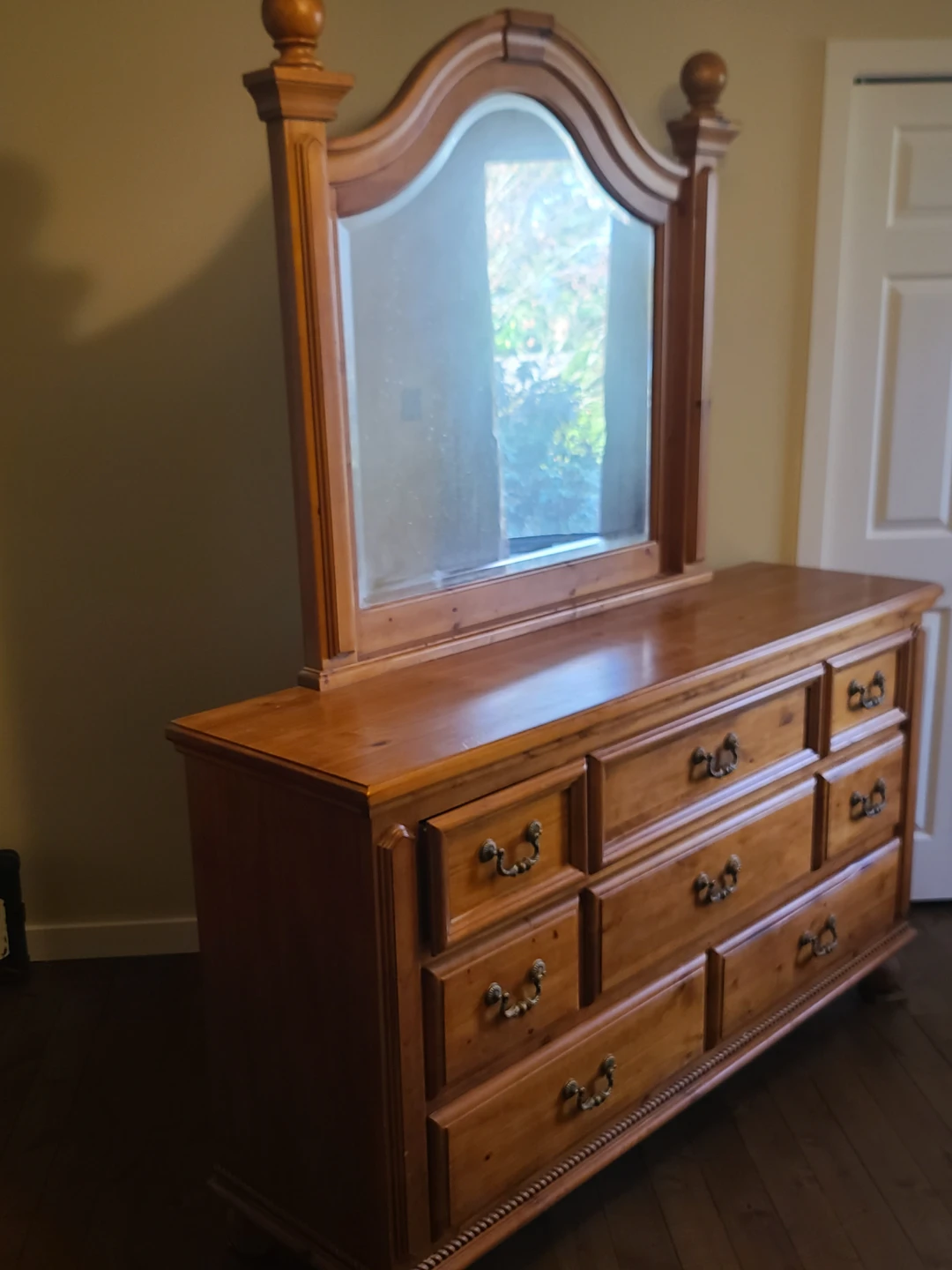 Wooden Dresser with Mirror