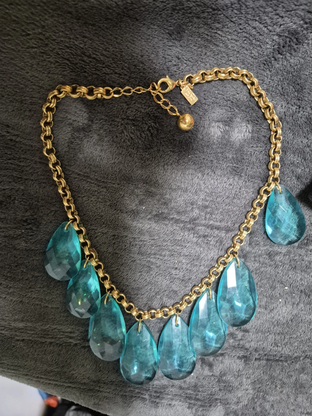 Kate Spade New York Gold-Tone Teal Teardrop Necklace